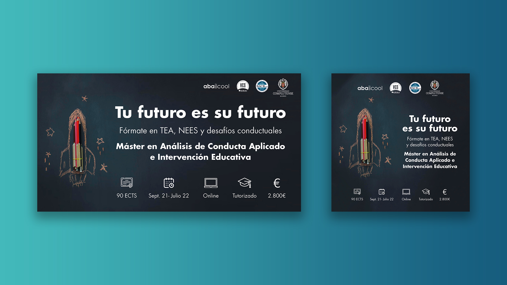 Creatividades para promocionar en RRSS el máster en análisis de conducta aplicado e intervención educativa