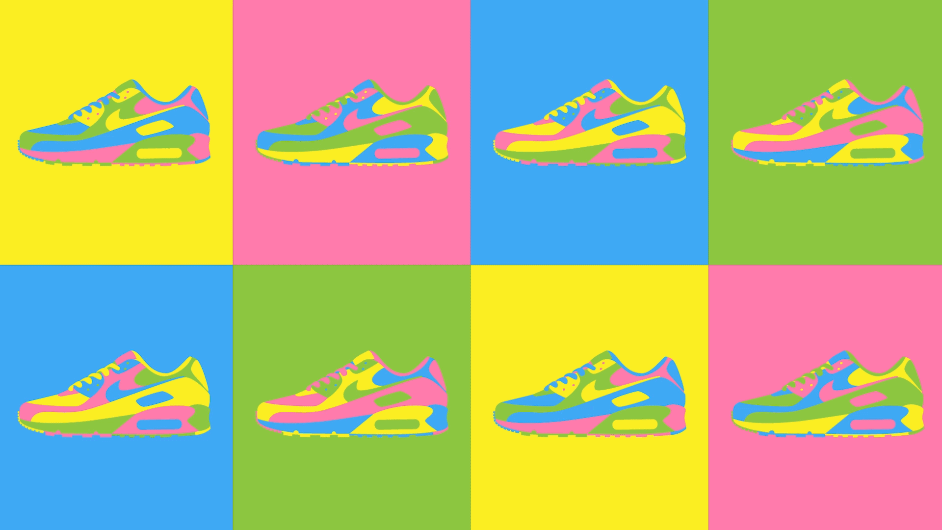 Animación de la ilustración conjunta de 'Air Max 90 Warhol Style'