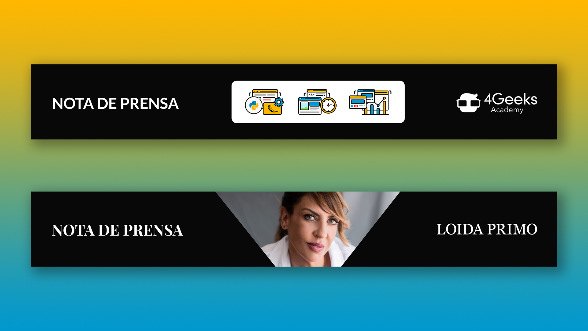 Cabeceras notas de prensa 4Geeks Academy y Loida Primo