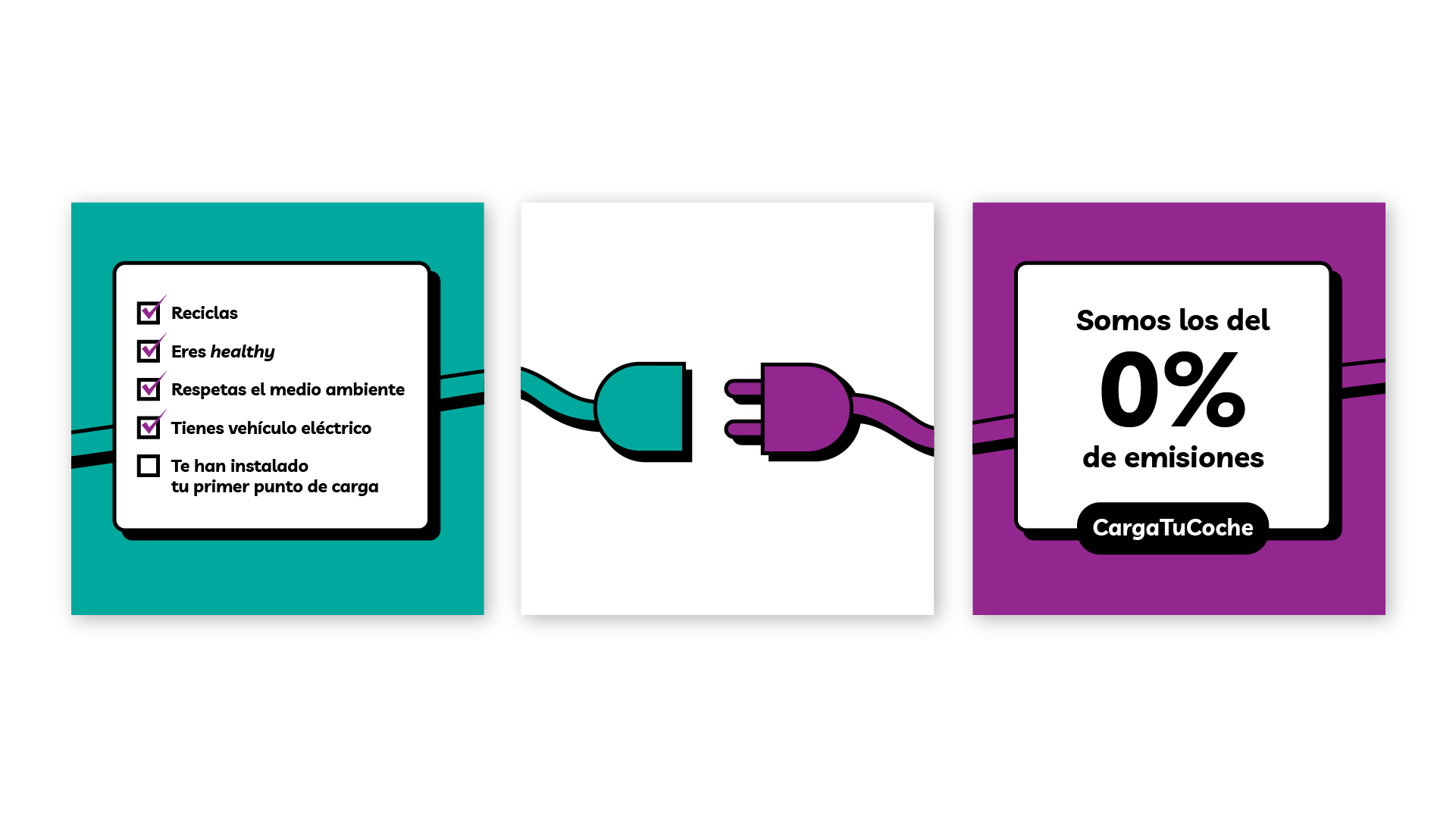 Publicaciones de CargaTuCoche diseñadas para el feed de Instagram