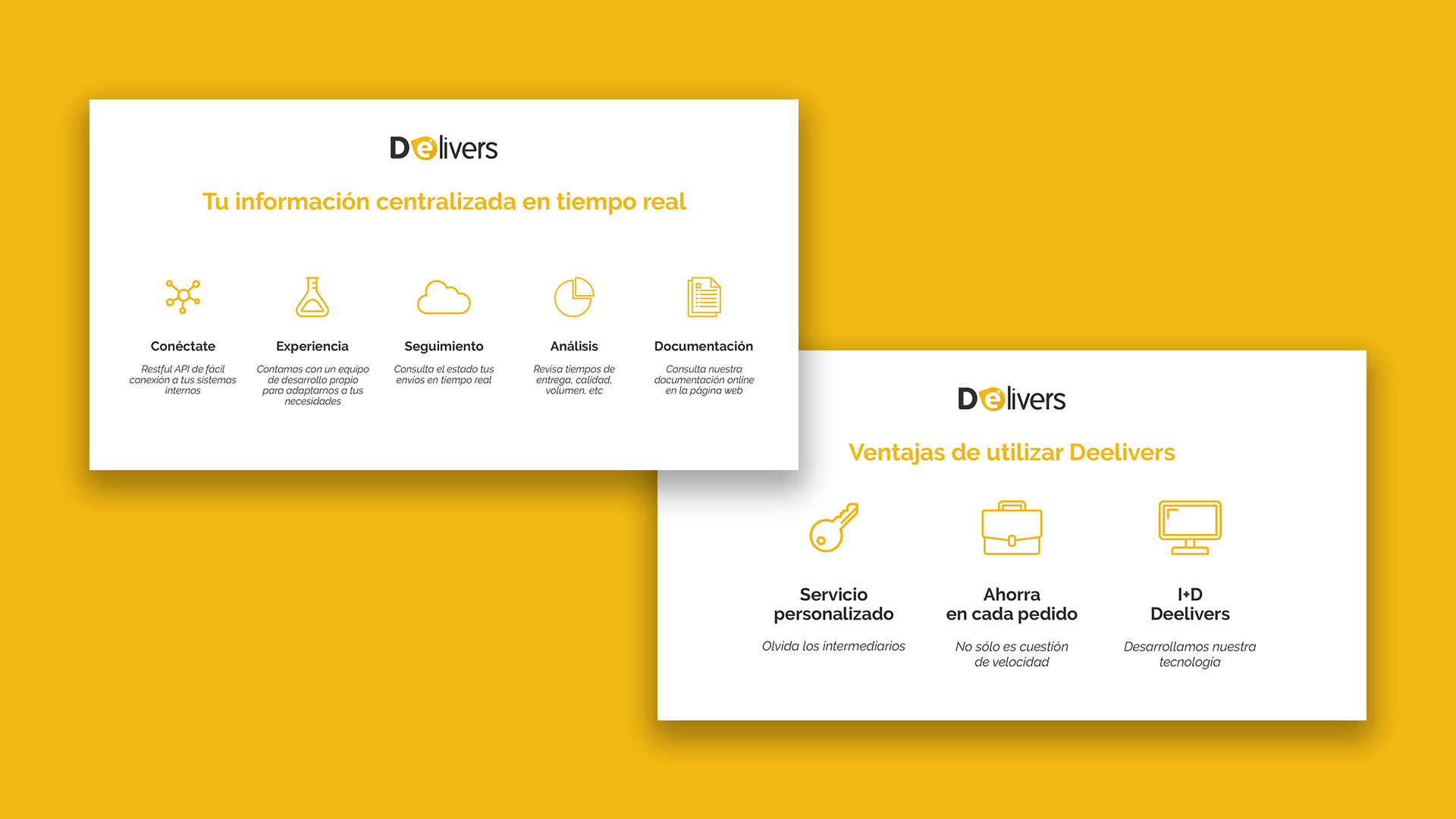 Creatividades para LinkedIn sobre ventajas e información centralizada