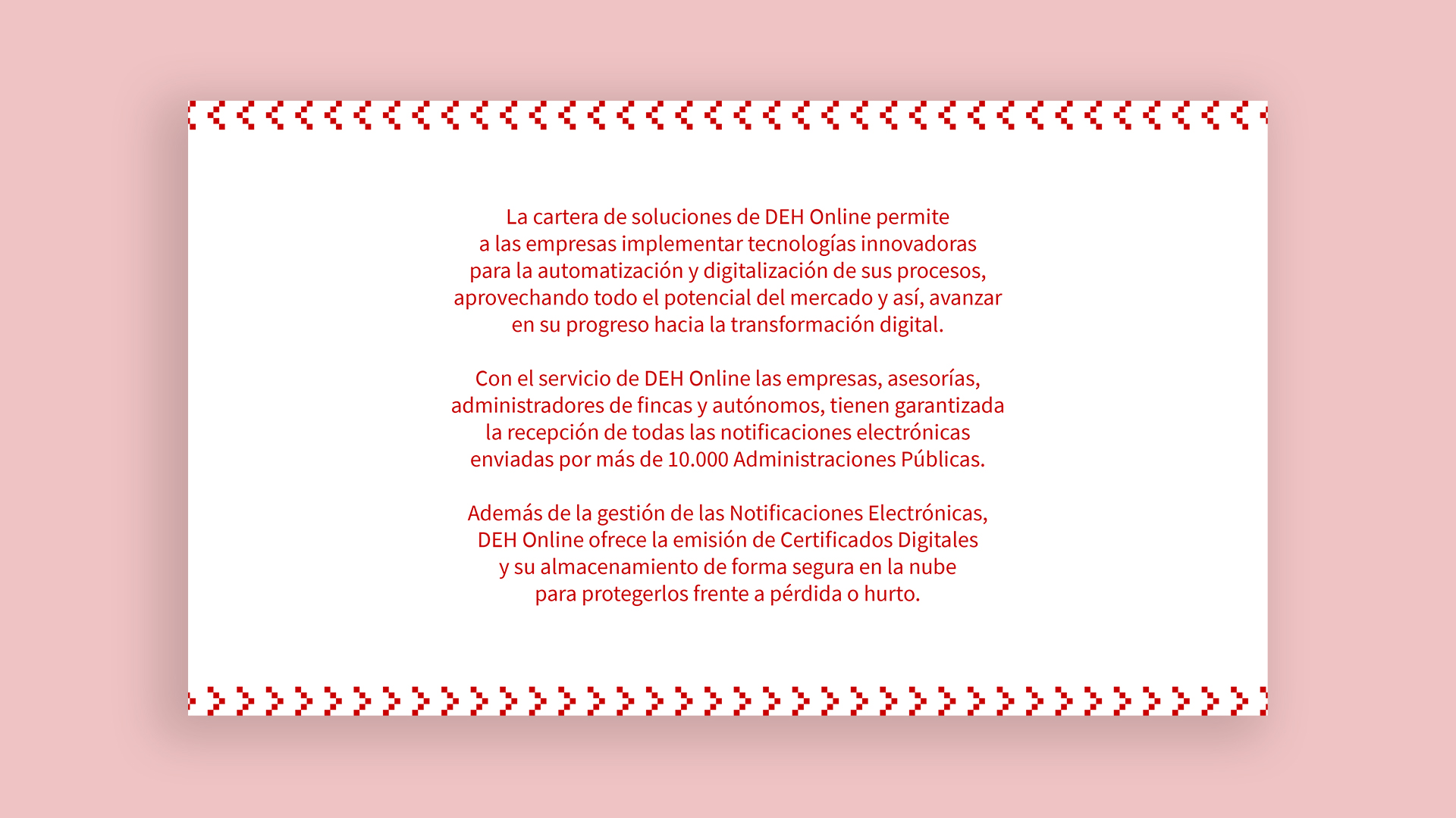 Tercera página del dossier DEH Online