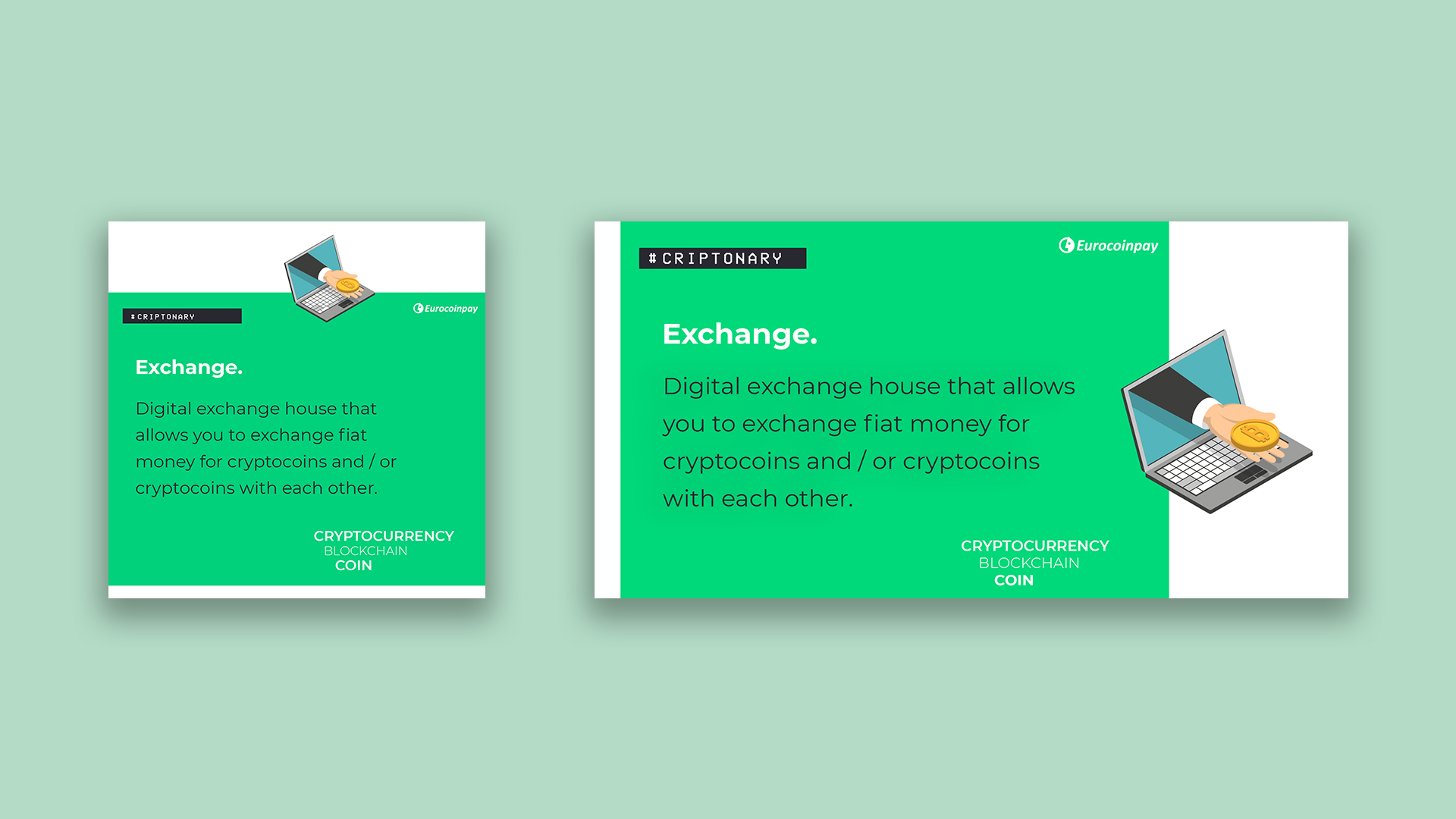 Creatividad para RRSS en inglés con definición de una palabra relacionada con el mundo cripto