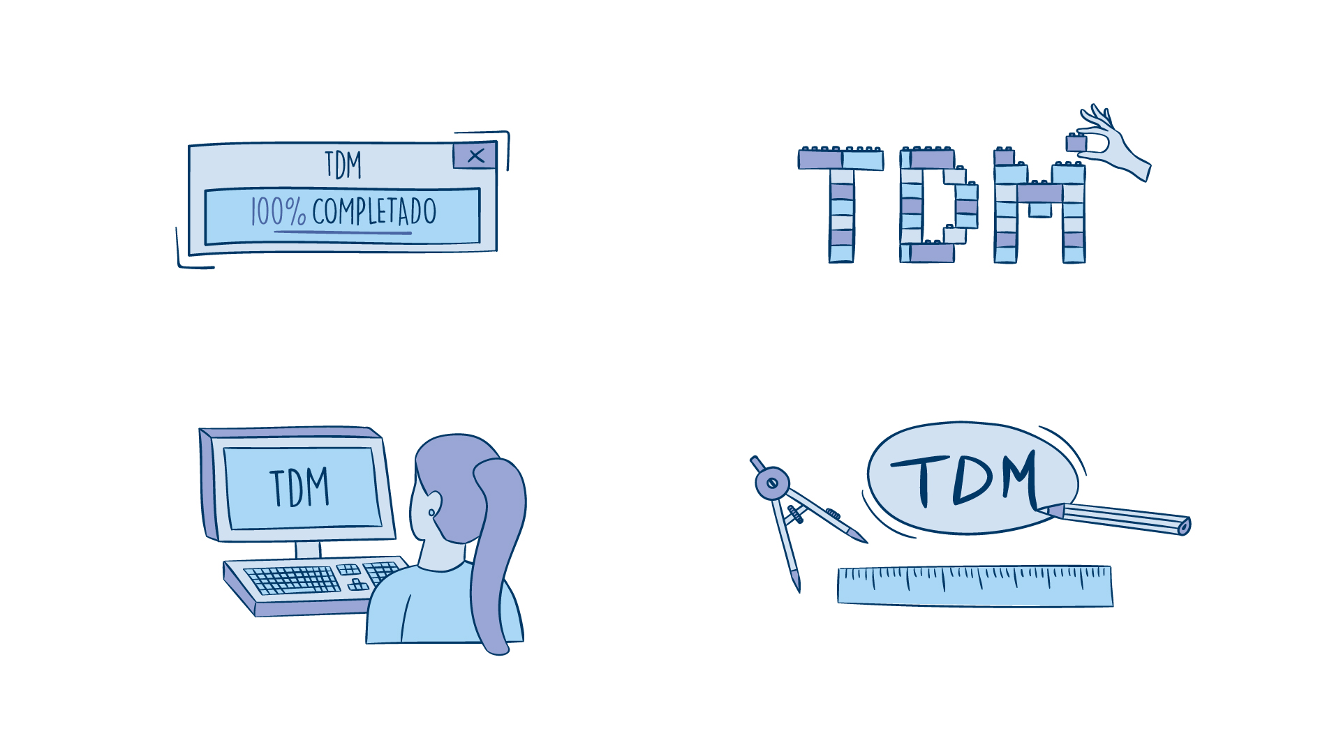 Conjunto de ilustraciones para la Certificación icaria TDM