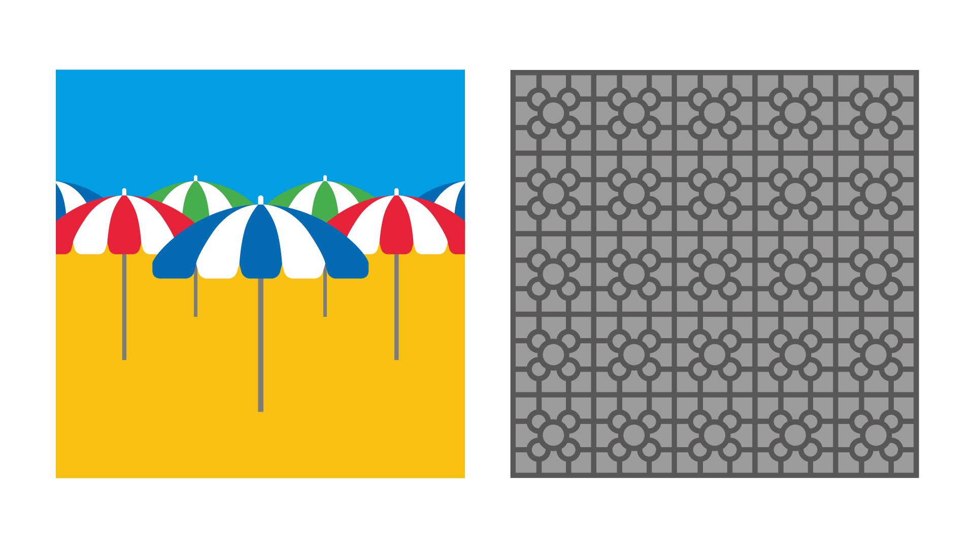 Tercer y último par de ilustraciones cuadradas de 'Summer vacation'